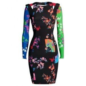 VERSACE for H&M•2011 collection cherry blossom color block dress